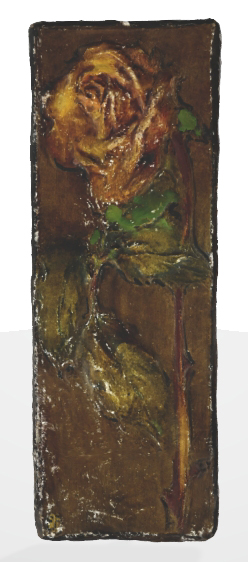One Rose with Leaves