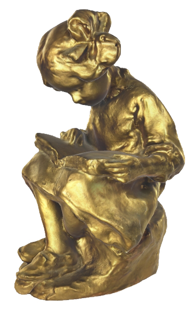 Girl Reading (old gold)